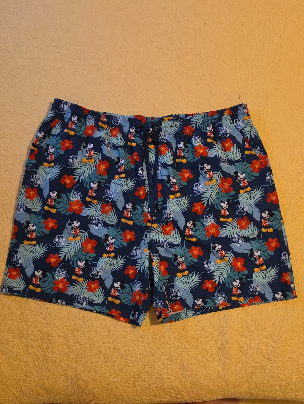Disney Parks Men's Navy Floral Mickey Swim Trunks